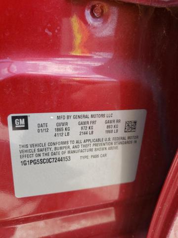Photo 10 from auction – 2012 CHEVROLET CRUZE LT with VIN 1G1PG5SC0C7244153