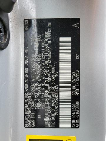 Фото 10 с аукциона – 2010 LEXUS RX 350 с VIN 2T2ZK1BA3AC005127