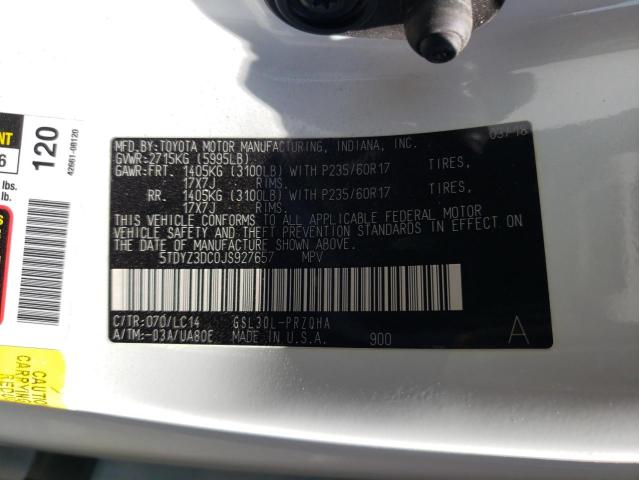 Photo 10 from auction – 2018 TOYOTA SIENNA XLE with VIN 5TDYZ3DC0JS927657