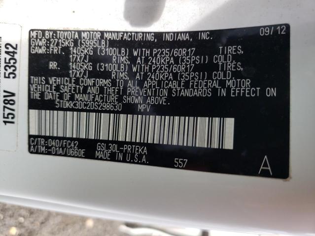 Photo 10 from auction – 2013 TOYOTA SIENNA LE with VIN 5TDKK3DC2DS298630