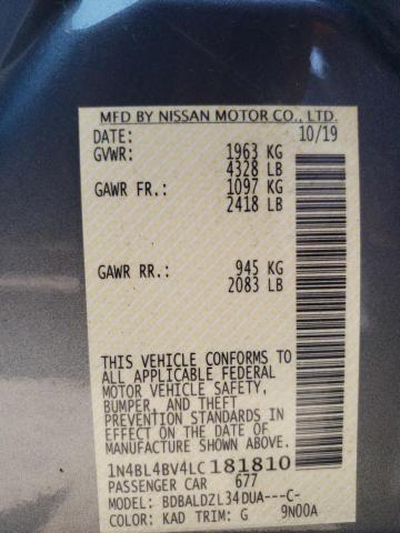 Photo 10 from auction – 2020 NISSAN ALTIMA S with VIN 1N4BL4BV4LC181810