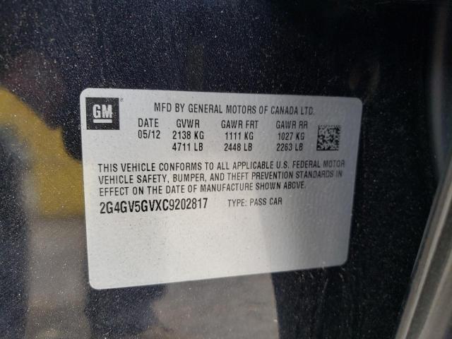 Photo 10 from auction – 2012 BUICK REGAL GS with VIN 2G4GV5GVXC9202817