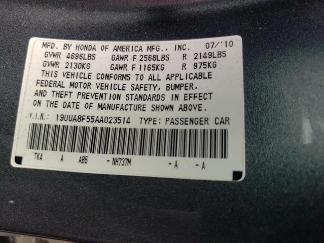 Photo 10 from auction – 2010 ACURA TL with VIN 19UUA8F55AA023514