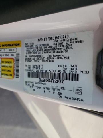 Photo 10 from auction – 2015 FORD FUSION SE with VIN 3FA6P0H94FR233631