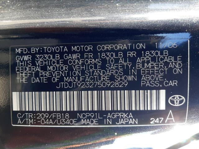 Photo 10 from auction – 2007 TOYOTA YARIS with VIN JTDJT923275092829