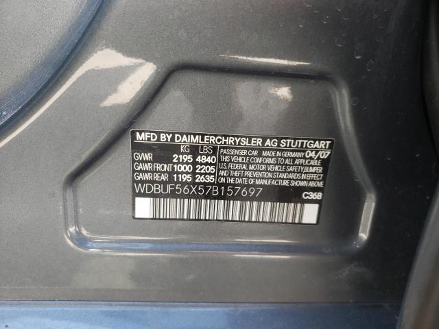 Photo 10 from auction – 2007 MERCEDES-BENZ E 350 with VIN WDBUF56X57B157697