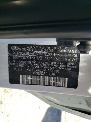 Photo 10 from auction – 2017 HYUNDAI ACCENT SE with VIN KMHCT4AE0HU223130