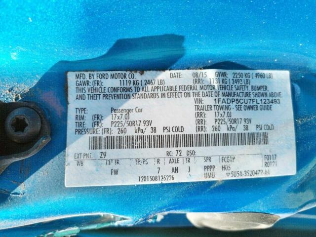Фото 10 с аукциона – 2015 FORD C-MAX PREM с VIN 1FADP5CU7FL123493
