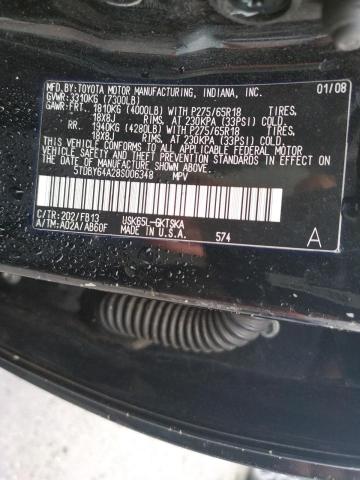 Photo 10 from auction – 2008 TOYOTA SEQUOIA SR with VIN 5TDBY64A28S006348