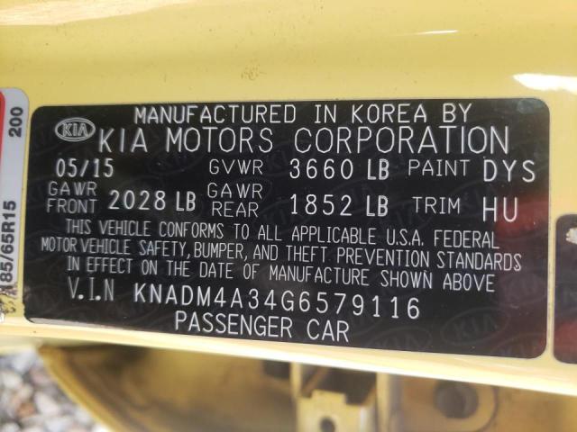 Photo 10 from auction – 2016 KIA RIO LX with VIN KNADM4A34G6579116