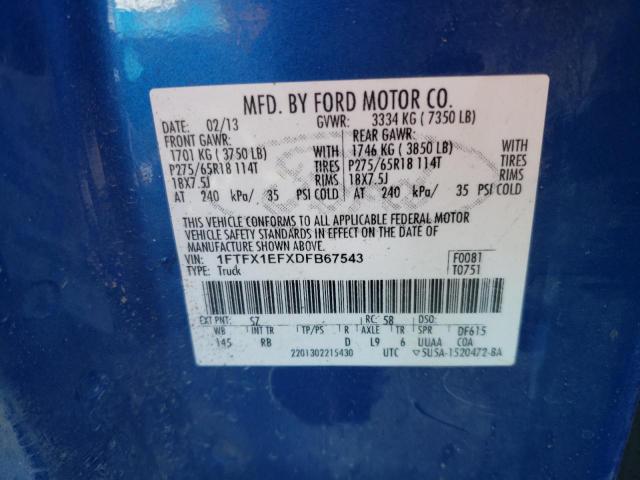 Photo 10 from auction – 2013 FORD F150 SUPER with VIN 1FTFX1EFXDFB67543