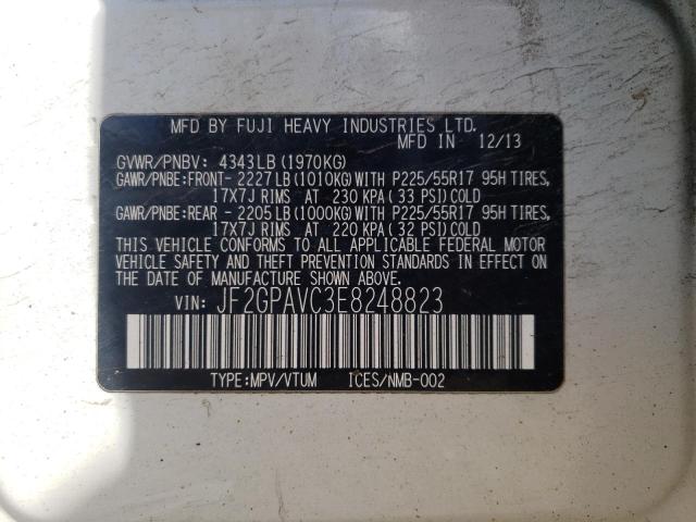 Photo 10 from auction – 2014 SUBARU XV CROSSTR with VIN JF2GPAVC3E8248823