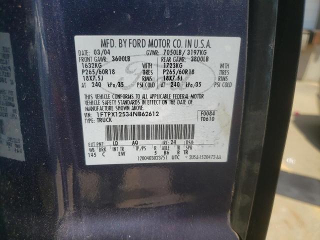 Photo 10 from auction – 2004 FORD F150 with VIN 1FTPX12534NB62612