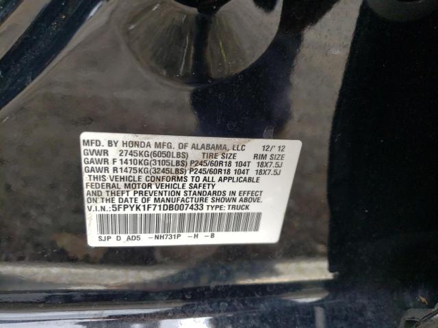 Photo 10 from auction – 2013 HONDA RIDGELINE with VIN 5FPYK1F71DB007433