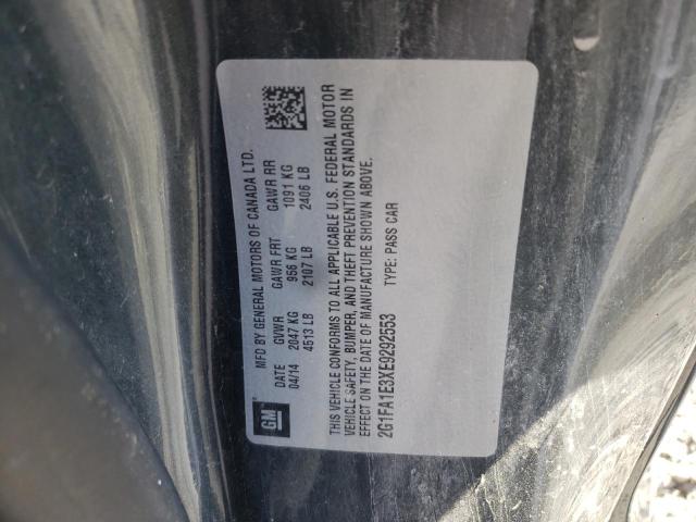 Photo 10 from auction – 2014 CHEVROLET CAMARO LS with VIN 2G1FA1E3XE9292553