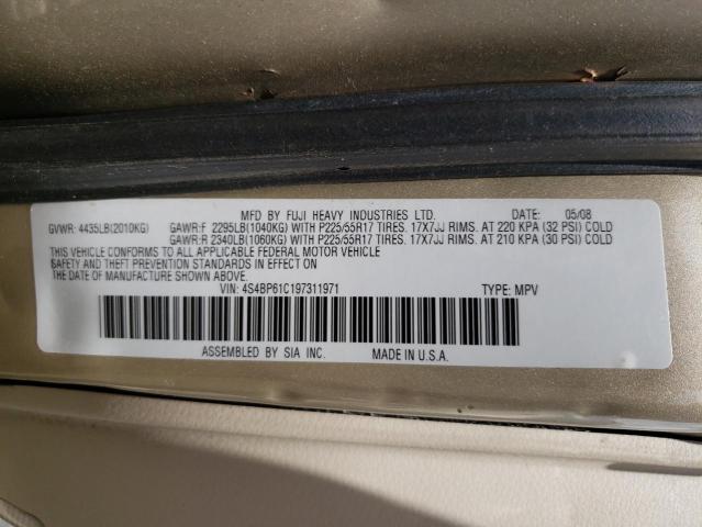 Foto 10 de la subasta – 2009 SUBARU OUTBACK 2. con VIN 4S4BP61C197311971