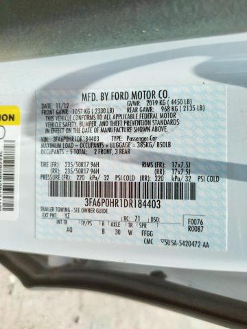 Photo 10 from auction – 2013 FORD FUSION SE with VIN 3FA6P0HR1DR184403