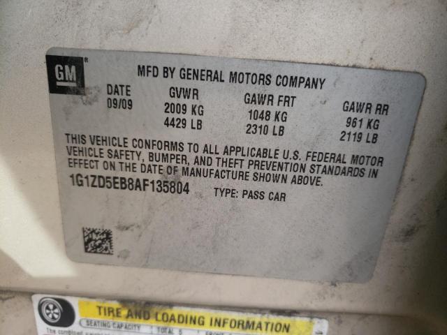 Photo 10 from auction – 2010 CHEVROLET MALIBU 2LT with VIN 1G1ZD5EB8AF135804