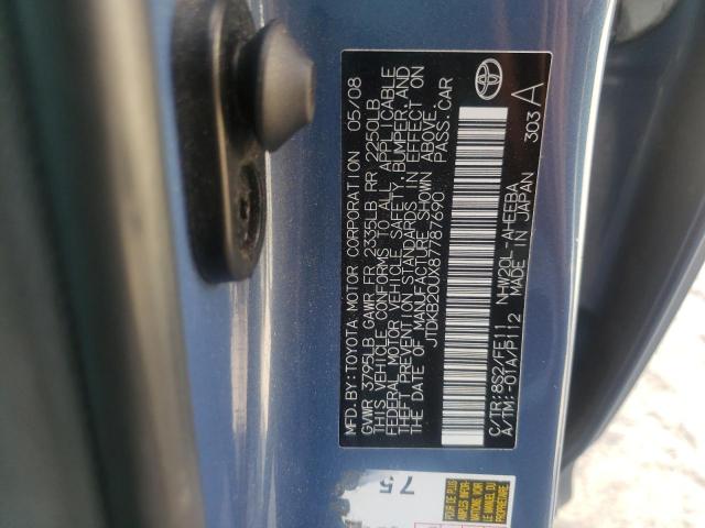 Photo 10 from auction – 2008 TOYOTA PRIUS with VIN JTDKB20UX87787690