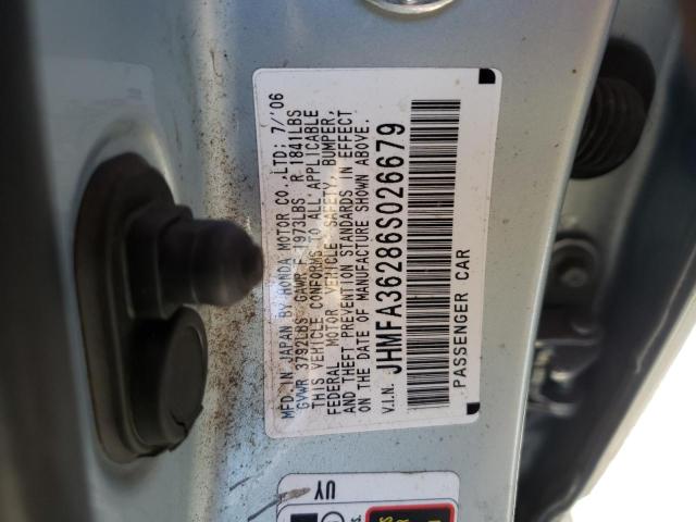 Photo 10 from auction – 2006 HONDA CIVIC HYBR with VIN JHMFA36286S026679