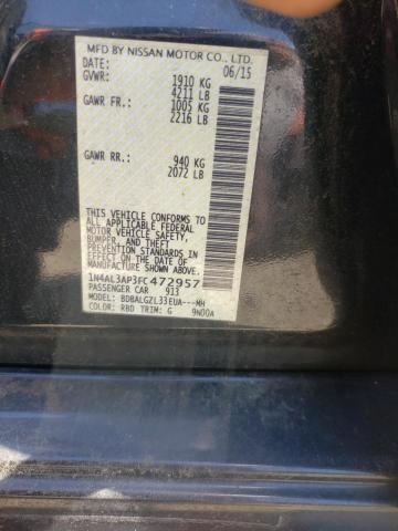 Photo 10 from auction – 2015 NISSAN ALTIMA 2.5 with VIN 1N4AL3AP3FC472957