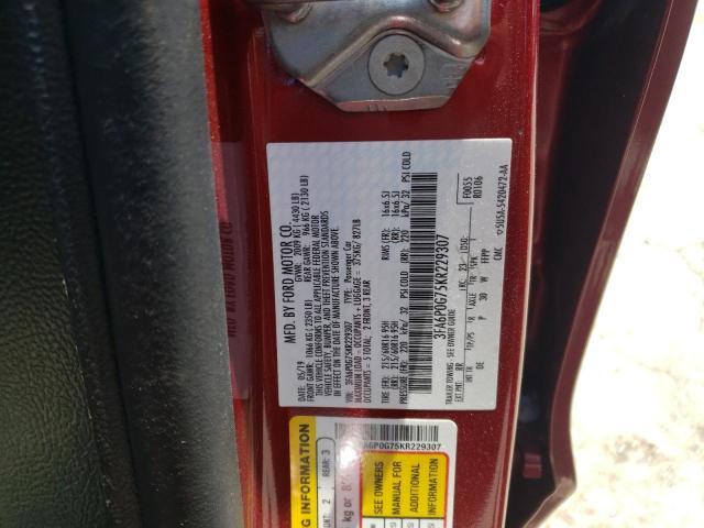 Photo 10 from auction – 2019 FORD FUSION S with VIN 3FA6P0G75KR229307