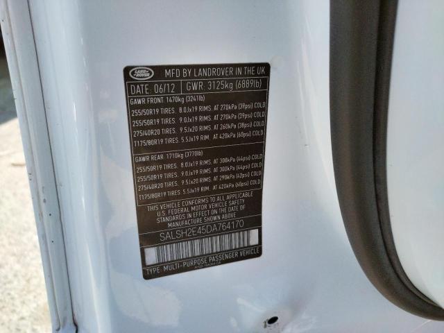 Photo 10 from auction – 2013 LAND ROVER RANGE ROVE with VIN SALSH2E45DA764170