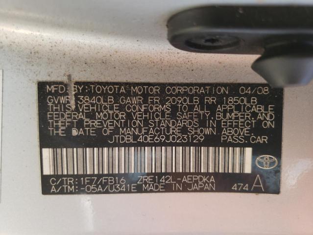 Photo 10 from auction – 2009 TOYOTA COROLLA with VIN JTDBL40E69J023129