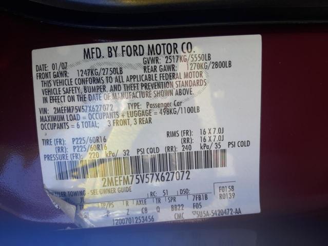 Photo 10 from auction – 2007 MERCURY GRAND MARQ with VIN 2MEFM75V57X627072