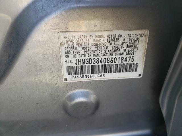 Photo 10 from auction – 2008 HONDA FIT with VIN JHMGD38408S018475