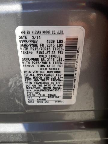 Photo 10 from auction – 2014 NISSAN ROGUE SELE with VIN JN8AS5MTXEW603501