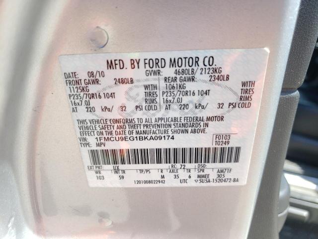 Photo 10 from auction – 2011 FORD ESCAPE LIM with VIN 1FMCU9EG1BKA09174