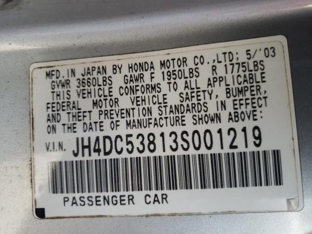 Photo 10 from auction – 2003 ACURA RSX with VIN JH4DC53813S001219
