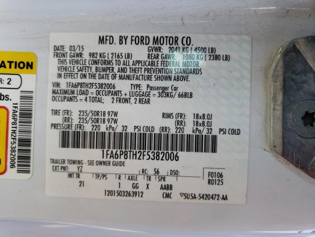 Photo 10 from auction – 2015 FORD MUSTANG with VIN 1FA6P8TH2F5382006