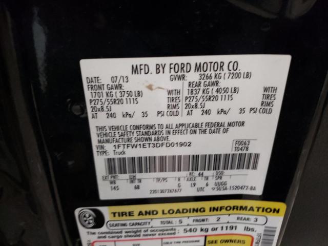 Photo 10 from auction – 2013 FORD F150 SUPER with VIN 1FTFW1ET3DFD01902