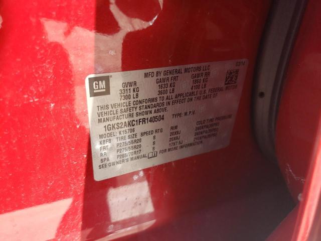 Photo 10 from auction – 2015 GMC YUKON SLE with VIN 1GKS2AKC1FR140504