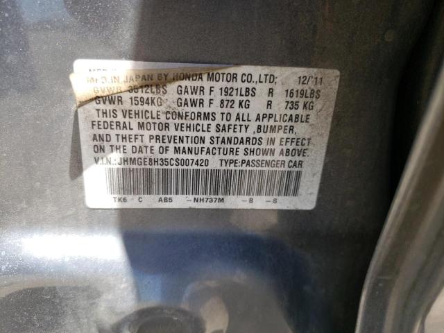 Photo 10 from auction – 2012 HONDA FIT with VIN JHMGE8H35CS007420
