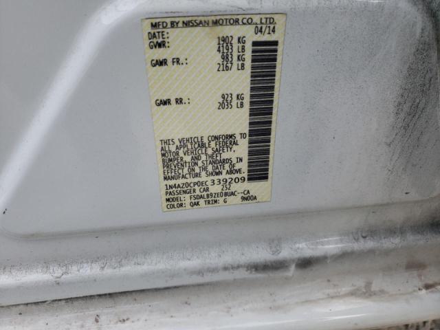 Photo 10 from auction – 2014 NISSAN LEAF S with VIN 1N4AZ0CP0EC339209
