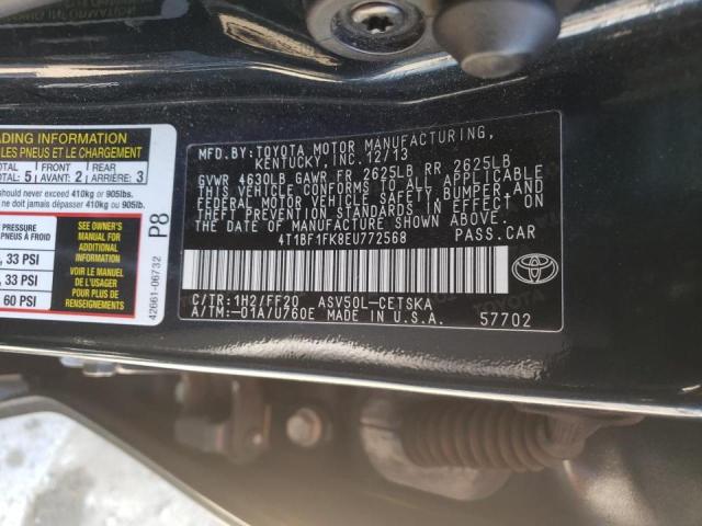 Photo 10 from auction – 2014 TOYOTA CAMRY L with VIN 4T1BF1FK8EU772568
