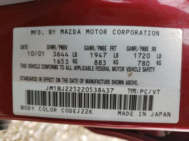 Фото 10 с аукциона – 2002 MAZDA PROTEGE DX с VIN JM1BJ225220538437