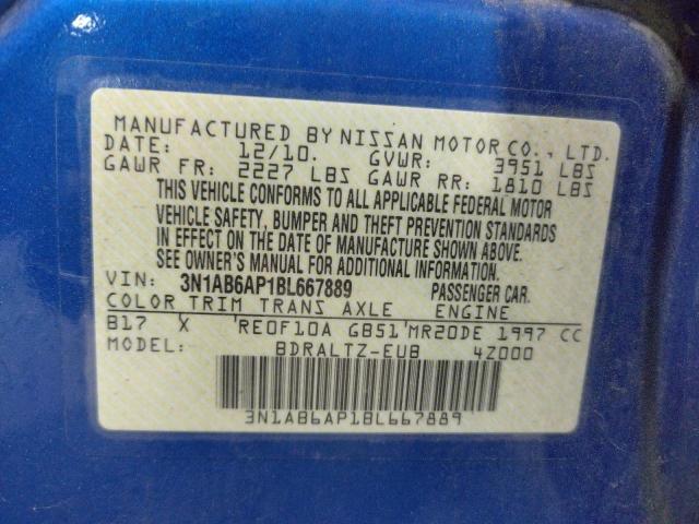 Photo 10 from auction – 2011 NISSAN SENTRA 2.0 with VIN 3N1AB6AP1BL667889