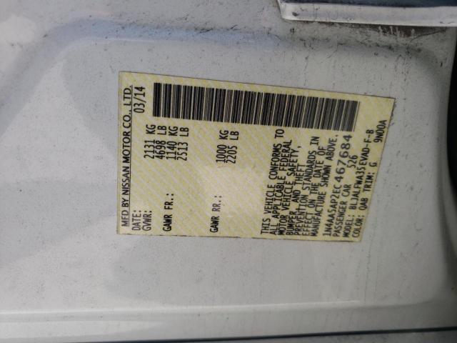 Photo 10 from auction – 2014 NISSAN MAXIMA S with VIN 1N4AA5AP2EC467684