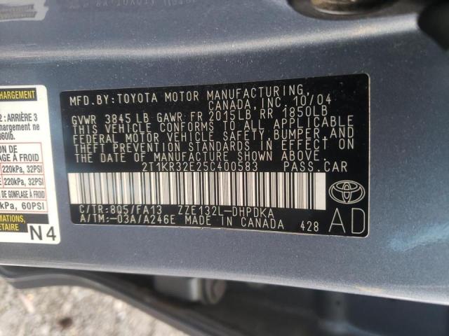 Photo 10 from auction – 2005 TOYOTA COROLLA MA with VIN 2T1KR32E25C400583