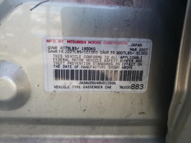 Photo 10 from auction – 2008 MITSUBISHI LANCER ES with VIN JA3AU26U48U011696