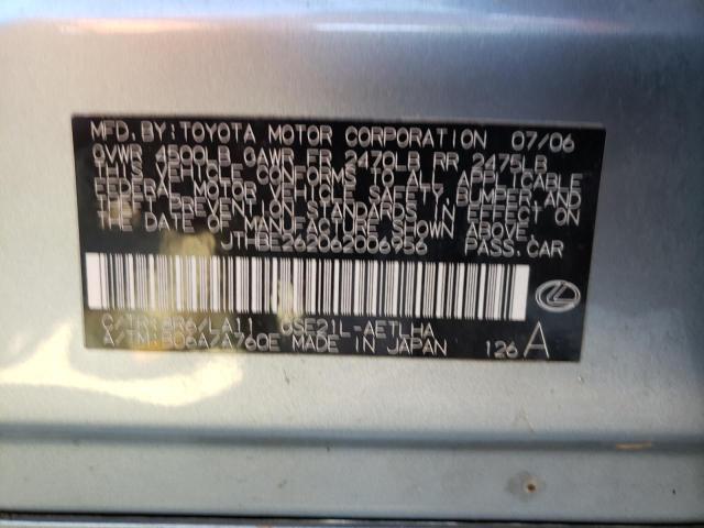 Photo 10 from auction – 2006 LEXUS IS 350 with VIN JTHBE262062006956