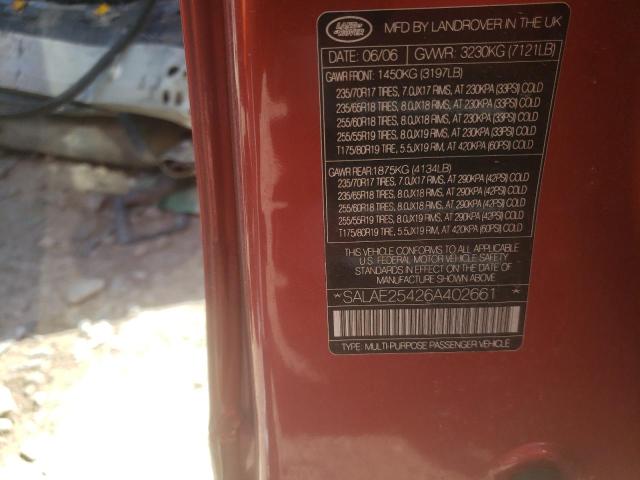 Photo 10 from auction – 2006 LAND ROVER LR3 SE with VIN SALAE25426A402661
