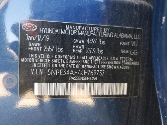 Photo 10 from auction – 2019 HYUNDAI SONATA LIM with VIN 5NPE34AF7KH769737