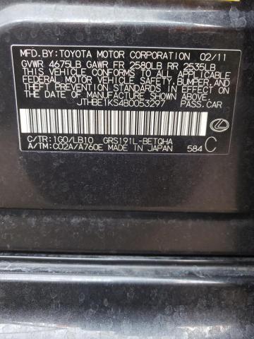 Photo 10 from auction – 2011 LEXUS GS 350 with VIN JTHBE1KS4B0053297