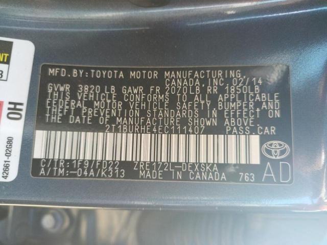 Photo 10 from auction – 2014 TOYOTA COROLLA L with VIN 2T1BURHE4EC111407