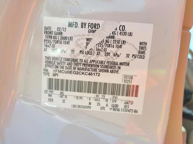 Photo 10 from auction – 2012 FORD ESCAPE LIM with VIN 1FMCU0EG2CKC46172